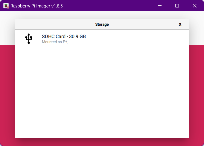 Imager Choose Storage