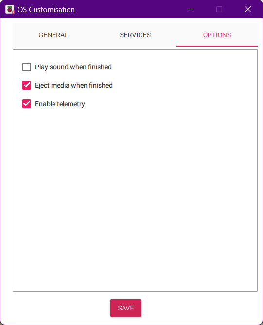 Imager OS Customization Options Leave Default