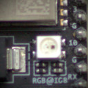 close-up of NeoPixel on microcontroller